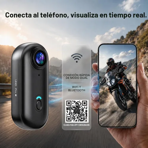Vista 8 de JETO 4K mini cámara 32GB, cámara POV de la motocicleta de EIS