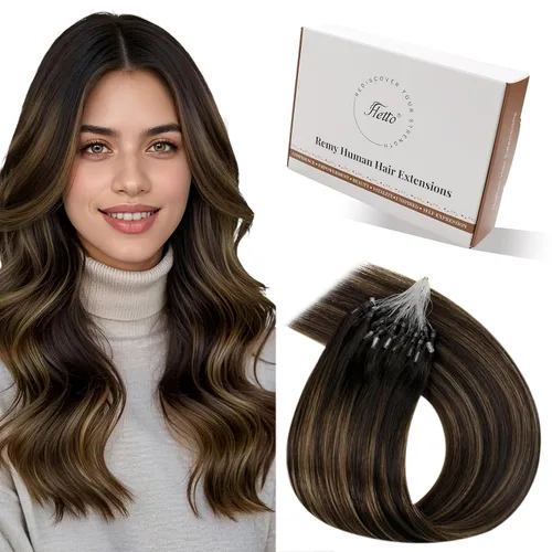 Vista 38 de 【Descuento】Hetto - Extensiones de cabello con cinta adhesiva, 40g, extensiones de cabello humano, color rubio ceniza oscuro degradado a rubio medio