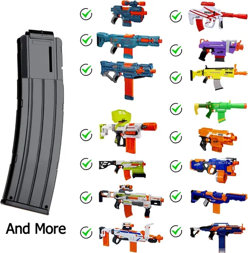 Vista 3 de WORKER Reemplazo de clip de cargador Banana de 22 dardos para Nerf N-Strike Elite Toy