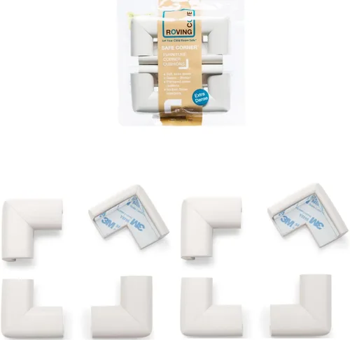 Vista 17 de Roving Cove HeftyFit - Protector de esquina para bebé (4 esquinas grandes), protectores de goma suave de espuma de goma para muebles, adhesivo 3M