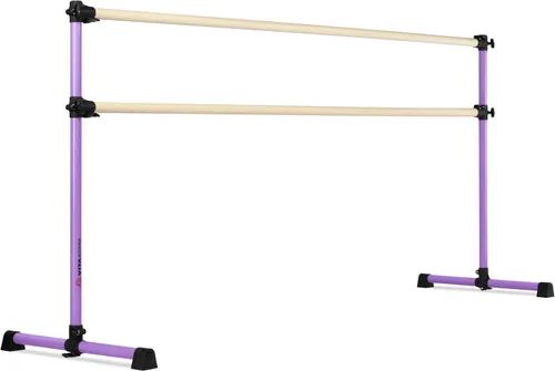 Vista 27 de Barra de ballet portátil independiente doble Vita Barre, Prodigy, de madera Altura ajustable, hecha en EE. UU., equipo de ejercicio para casa