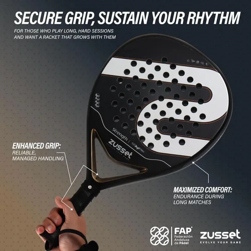 Vista 4 de Pala de Padel Strength 2025 Pala de Padel de forma redonda avanzada Balance medio de 12.87 oz para consistencia y precisión Cara de carbono