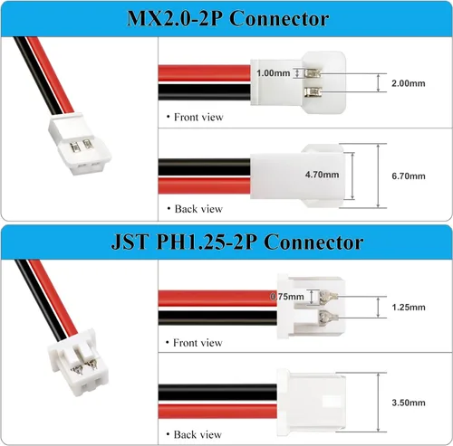 Vista 5 de HAWK'S WORK 2 baterías Lipo de 3.7 V, batería recargable de polímero de litio de 150 mAh para helicópteros RC Plane Drone todos los modelos