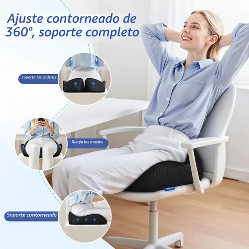 Vista 6 de ZIKEE Pioneering - Cojín de asiento de gel para alivio del dolor sentado