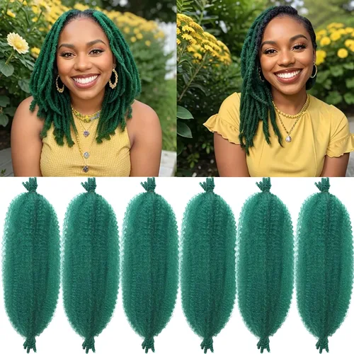 Vista 32 de Cabello para trenzar de 10 pulgadas para locs suaves sintéticos, trenzas de ganchillo Passion Spring Cuban Twist Hair Butterfly Loc Marley Twist
