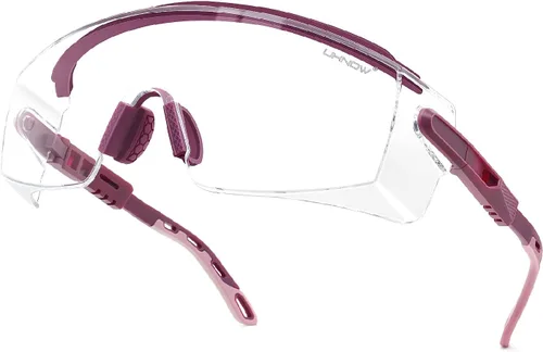 Vista 7 de UKNOW Gafas de seguridad sobre anteojos, gafas de seguridad antivaho ANSI Z87.1, gafas protectoras ajustables