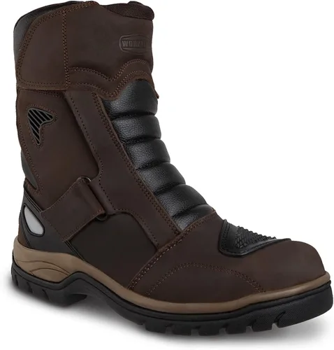 Vista 2 de WORKLAND 77418 Motorcycle Boots for Men - Work Boots For Men - Combat Tactical Mens Boots - Biker Boots for Touring, Sports - Full Leather