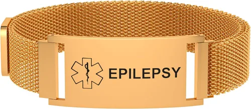 Vista 25 de Pulsera de alerta médica para mujeres y hombres, pulsera ajustable con identificación de alerta médica para epilepsia diabética D.N.R marcapasos