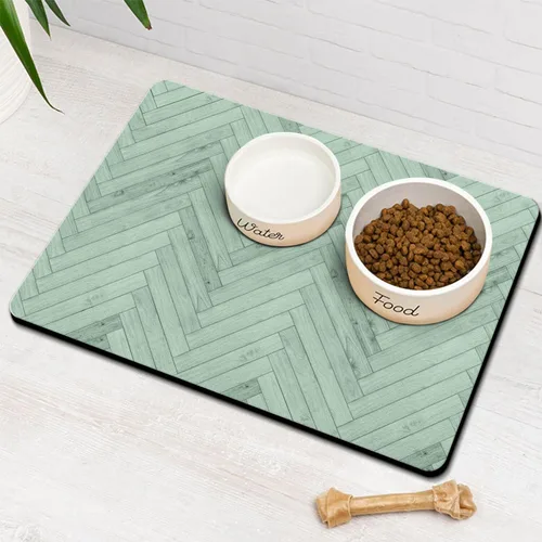 Vista 8 de Almohadillas de comida para perros para pisos absorbentes, alfombrilla de comida para gatos - Almohadillas de tazón de perro de secado rápido