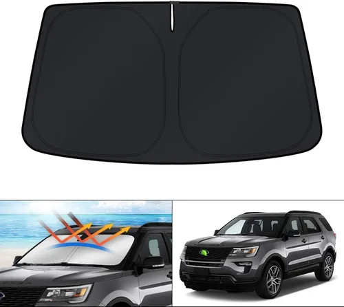 Vista 168 de KUST - Parasol plegable para parabrisas para BMW X1 E84, accesorios 2011 2012 2013 2014 2015, protector de visera de sol ajustable que bloquea