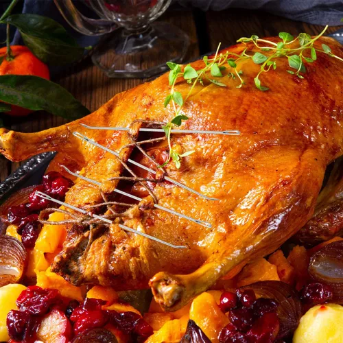 Vista 5 de WILLBOND 6 agujas curvadas de acero inoxidable para asegurar pavos rellenos, pollo, asados y carnes enrolladas