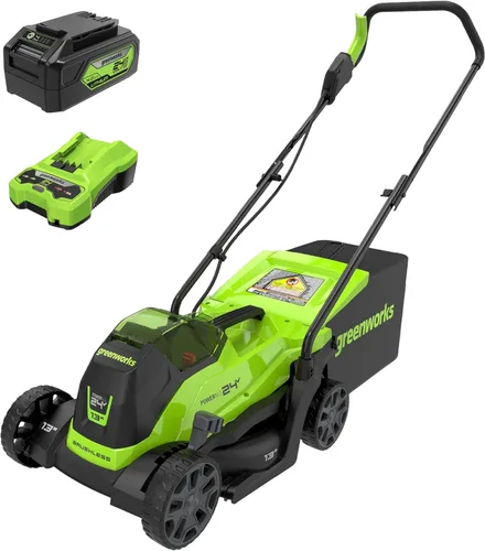 Vista 12 de Greenworks Cortacésped inalámbrico de 24 V 13 pulgadas (empuje), batería de 4.0 Ah, cargador + batería adicional de 4.0 Ah