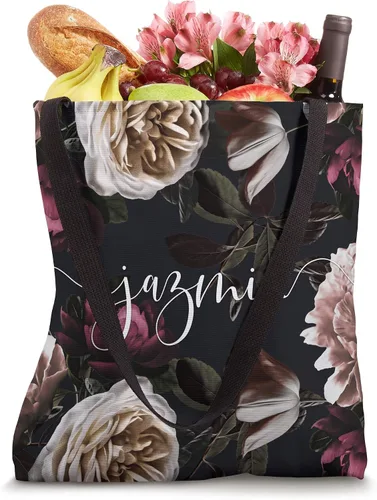 Vista 4 de Jazmin Elegante Floral Rose & Peony Bolso de mano personalizado con nombre