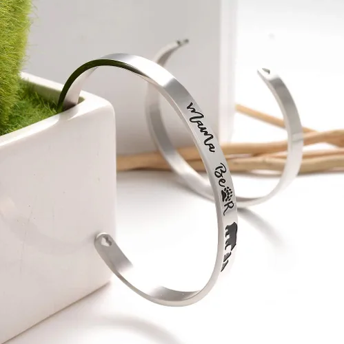 Vista 4 de Pulseras inspiradoras para abuela, mamá, hija, sobrina, tía, grabado, mensaje oculto, pulsera de acero inoxidable, corona de cumpleaños, joyería