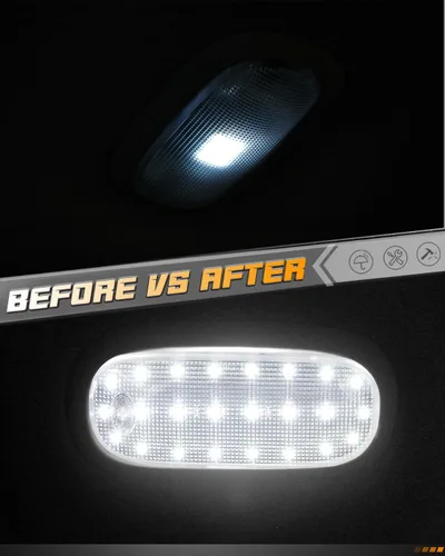 Vista 4 de HERCOO Cubierta de lente de luz de cúpula, luces interiores, montaje de lámpara de mapa de techo compatible con Dodge Ram 1500 2500 3500, Dakota