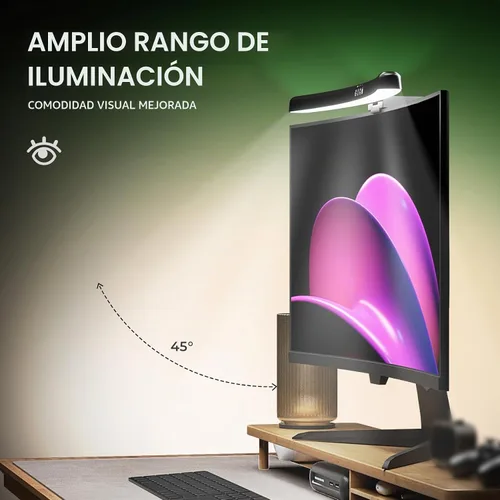 Vista 6 de Barra de luz para monitor curvada, retroiluminación RGB, lámpara