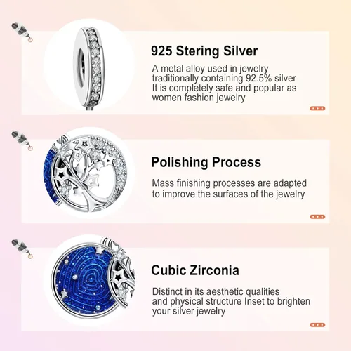 Vista 4 de Annmors Christmas Charm for Woman-925 Sterling Silver Dangle Pendant BeadGirl Jewelry Beads Gifts for Women BraceletNecklace