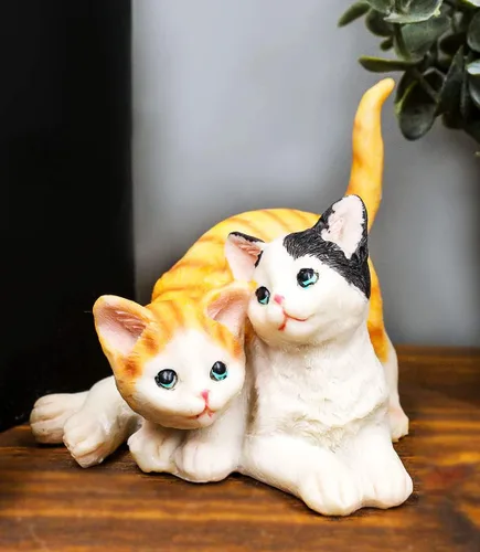 Vista 7 de Ebros Gift Gato felino dos gatitos juguetones retozando mini figura 4 "H adorable americano de pelo corto gatito gatos animales decoración escultura