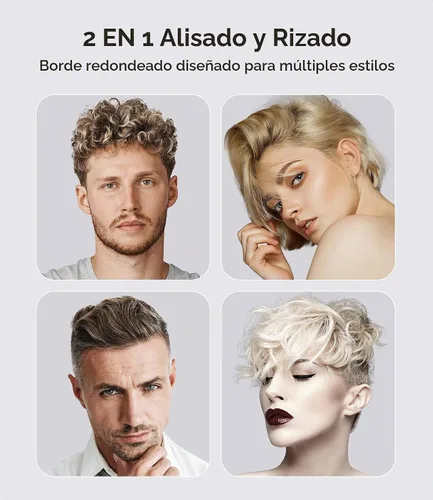 Vista 2 de Terviiix Plancha plana de 1/2 pulgada para cabello corto, alisador y rizador de pelo pequeño 2 en 1 para cortes y retoques de Pixie, mini plancha