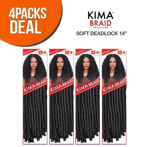 Vista 3 de Harlem125 Trenzas de pelo sintético Kima Braid Soft Dreadlock de 14 pulgadas (paquete de 4, 1)