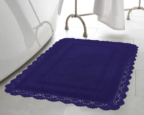 Vista 25 de Laura Ashley Alfombra de baño de algodón de ganchillo 17x24 in, Aqua