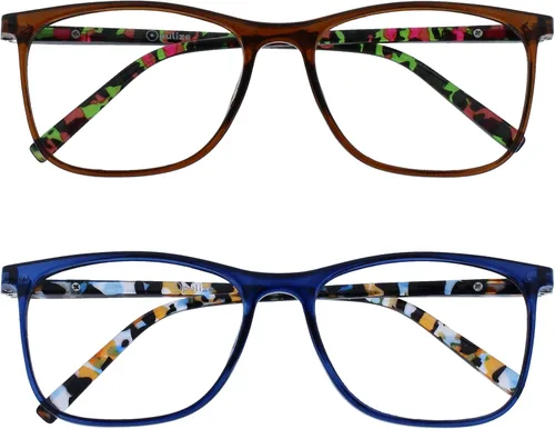Vista 14 de OPULIZE ARC - Lentes de lectura grandes para mujeres y hombres, marco rectangular resistente a los arañazos con bisagras de resorte, color negro