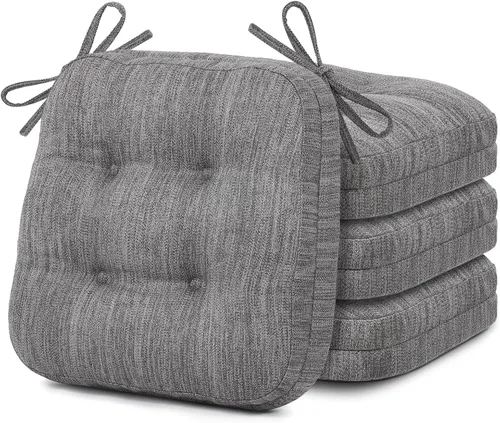 Vista 22 de Shinnwa Juego de 2 cojines para silla de comedor, cojines para silla de cocina de espuma viscoelástica de doble capa, almohadillas de asiento