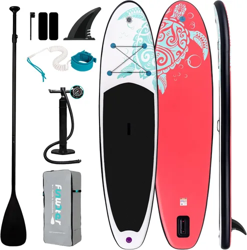 Vista 17 de FunWater Inflatable Stand Up Paddle Board with Beginners SUP Accessories verde militar (army green camouflage)
