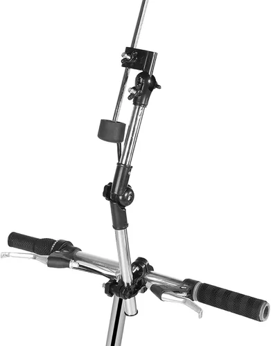 Vista 8 de Soporte de montaje para paraguas, de acero inoxidable ajustable de 360°, para silla de ruedas, para bicicleta, soporte de paraguas elástico negro