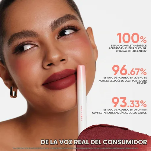 Vista 4 de JUDYDOLL - Lápiz labial para mujer, color rojo mate, larga duración N108 Terra Sunset