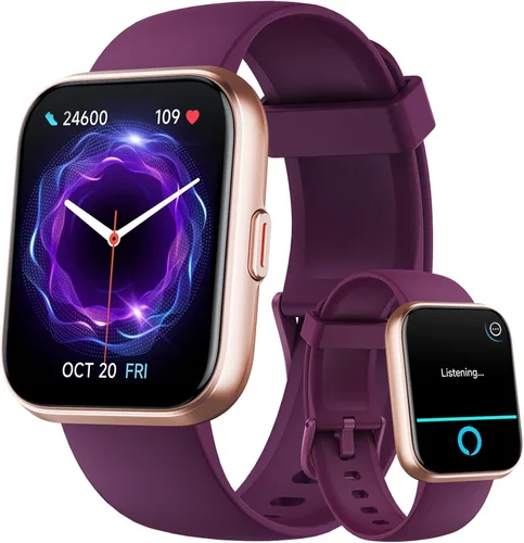 Vista 10 de Reloj inteligente para hombres y mujeres, reloj inteligente HD de 1.85 pulgadas para iPhone/Samsung/Android (respuesta/hace), rastreador de Negro