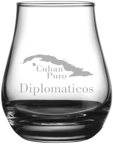 Vista 9 de Saint Luis Rey - Vaso de whisky con temática de cigarros cubanos grabados de 4.1 onzas