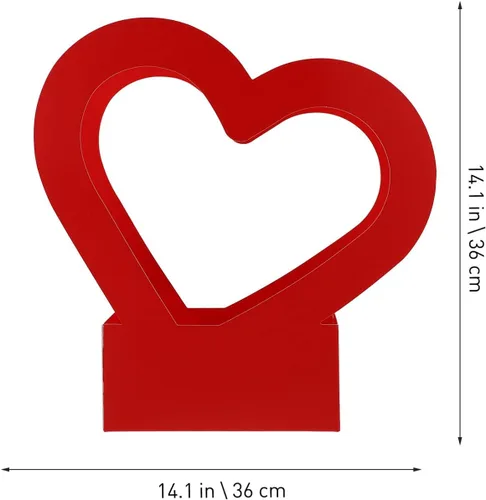 Vista 2 de STOBOK Caja de flores retro de 2 piezas con mango de corazón Caja de embalaje de ramo de fiesta de boda Bolsa de embalaje de ramo de papel Caja