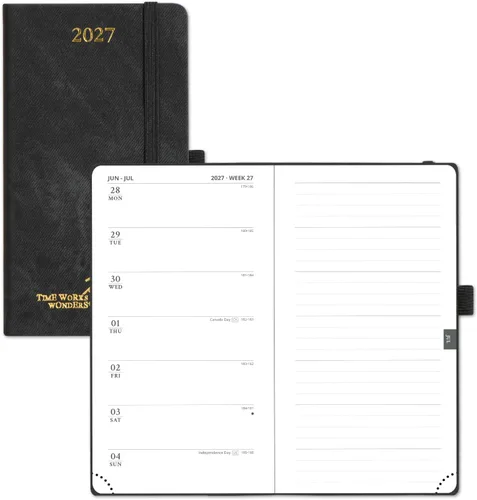 Vista 25 de POPRUN Agenda semanal y mensual 2027, libro de citas grande de 8.5 x 10.5 Verde oliva