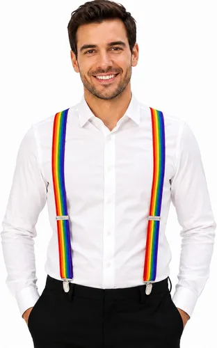 Vista 9 de Dibi Suspenders for Men Heavy Duty 1" Y-Back Adjustable Strong Metal Clips Negro