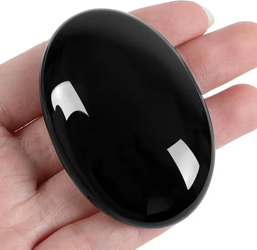 Vista 15 de ZHIYUXI Piedras preciosas de cristal de labradorita negra de 2.2 a 2.4 pulgadas, cristales curativos, piedras de preocupación para regalos
