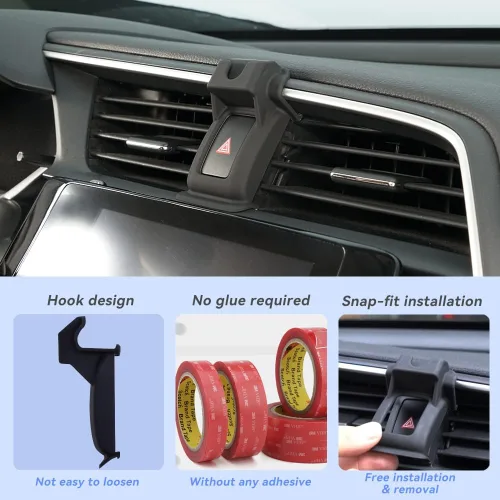 Vista 3 de Soporte de teléfono para automóvil Honda Civic, personalizado para Honda Civic 2016-2021, soporte de teléfono con sensor con bloqueo automático