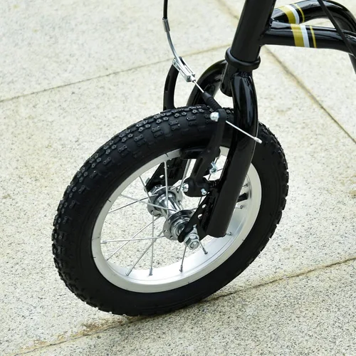 Vista 8 de Aosom Patinete con Frenos Duales de Pinza Delanteros y Traseros, Patinete de Ruedas Grandes para Edades 5+, Rueda Delantera Inflable de 12 Pulgadas