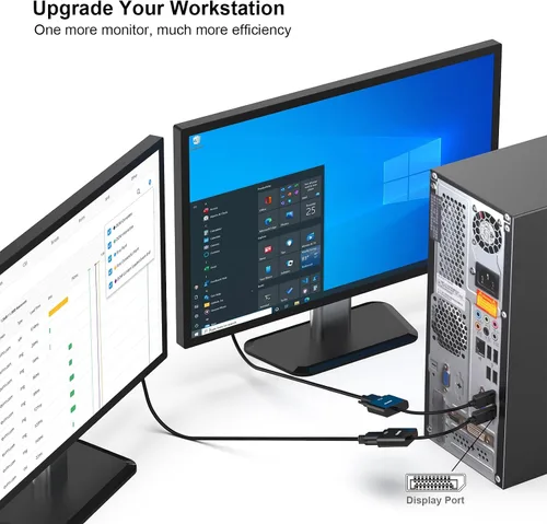 Vista 7 de BENFEI Conversor DisplayPort a VGA, cable macho a hembra chapados para Lenovo, Dell, HP, ASUS.