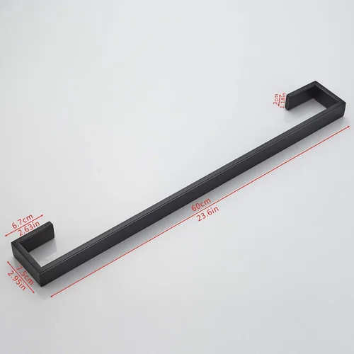 Vista 7 de JunSun Toallero de baño negro mate de 24 pulgadas, toallero de mano, toallero moderno para decoración del hogar, toallero, accesorios de baño