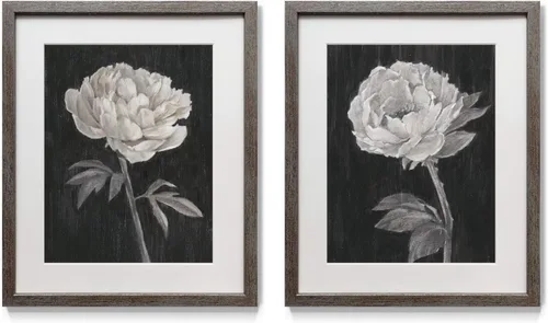 Vista 20 de Renditions Gallery Antique Coral in Navy (1) 2 Piece Framed Artwork Set, Underwater Ocean Themed Pair, Blue, Modern Distressed Silver Frame, White