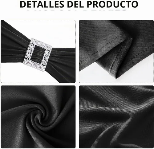 Vista 3 de Joccun 30 PCS Bandas de Spandex para Sillas con Lazos, Banda Elástica de Cubierta de Silla con Hebilla Deslizante, Lazos Elásticos Universales