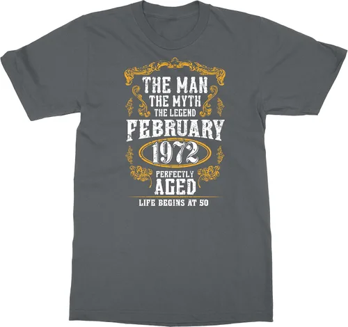 Vista 5 de Camiseta unisex con texto en inglés "Man Myth 50th Birthday" de febrero de 1972