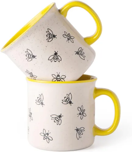 Vista 17 de AmorArc Juego de 2 tazas de café de cerámica grandes de 22 onzas, tazas de gran tamaño con mango grande para hombres, mujeres, papá, mamá, taza