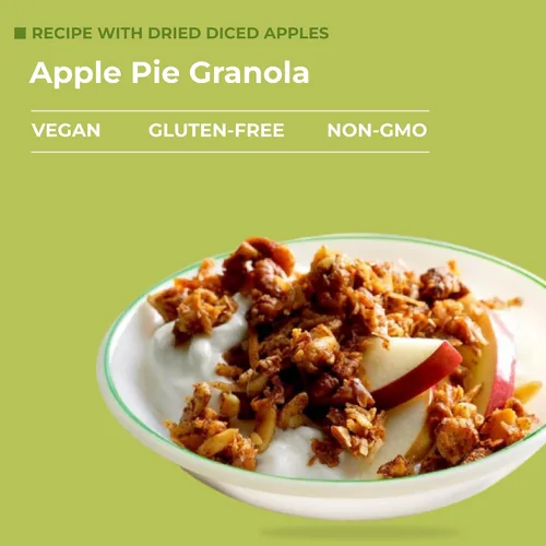 Vista 6 de Amrita Manzanas secas cortadas en cubitos de 16 onzas Sin azúcar añadido, vegano, sin OMG, sin gluten, maní, soja y lácteos Empaquetado fresco