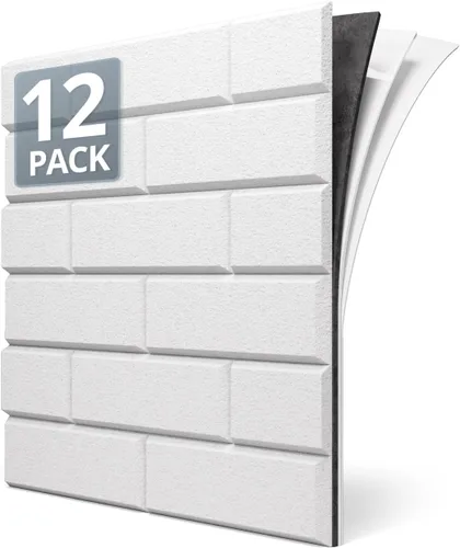 Vista 11 de Paneles acústicos para paredes, Panel de absorción de sonido con patrón de ladrillo, adhesivo para pegar y quitar, para techo, puerta, pared