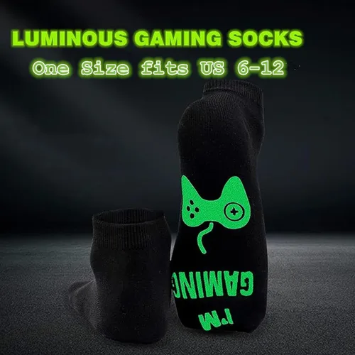 Vista 3 de Calcetines para videojuegos, Do Not Disturb I'm Gaming, calcetines de juegos para adolescentes y niños gamer con calcetines brillantes para hombres