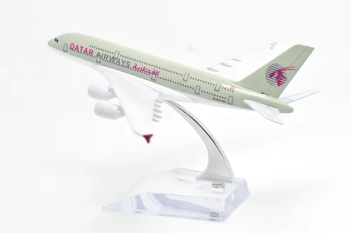 Vista 8 de TANG DYNASTY (TM) 1:400 6.3 in Autobús A380 Qatar Airways Avión Metal Avión Modelo Avión Avión Juguete
