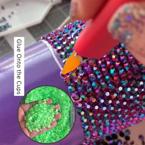 Vista 3 de Paquete grande de 50000 diamantes de imitación de resina de 0.118 pulgadas (0.118 in), con parte trasera plana, diamantes de imitación de color AB