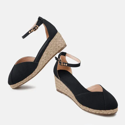 Vista 8 de Juliet Holy Alpargatas para mujer con plataforma cerrada y correa al tobillo, estilo casual de verano